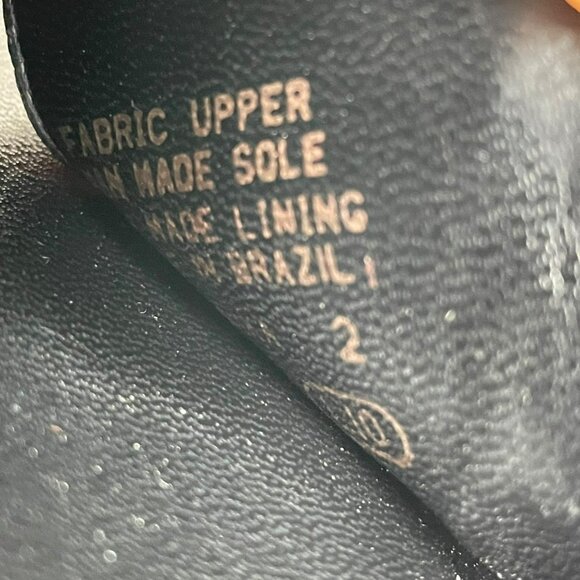 Y2K 90s Enzo Angiolini LIO Slide Wedge Sandals Womens 7 Open Toe Striped Black - Picture 10 of 11